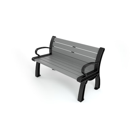 Frog Furnishings Gray 4' Heritage Bench with Black Frame PB 4GRABFHER